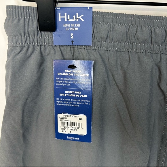 *NWT* Huk Men’s Pursuit Volley Shorts in Night Owl Gray, Size Small - Picture 13 of 13